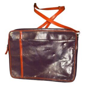 tusk THE COOLEST COLORWAY purple orange green leather cross body bag